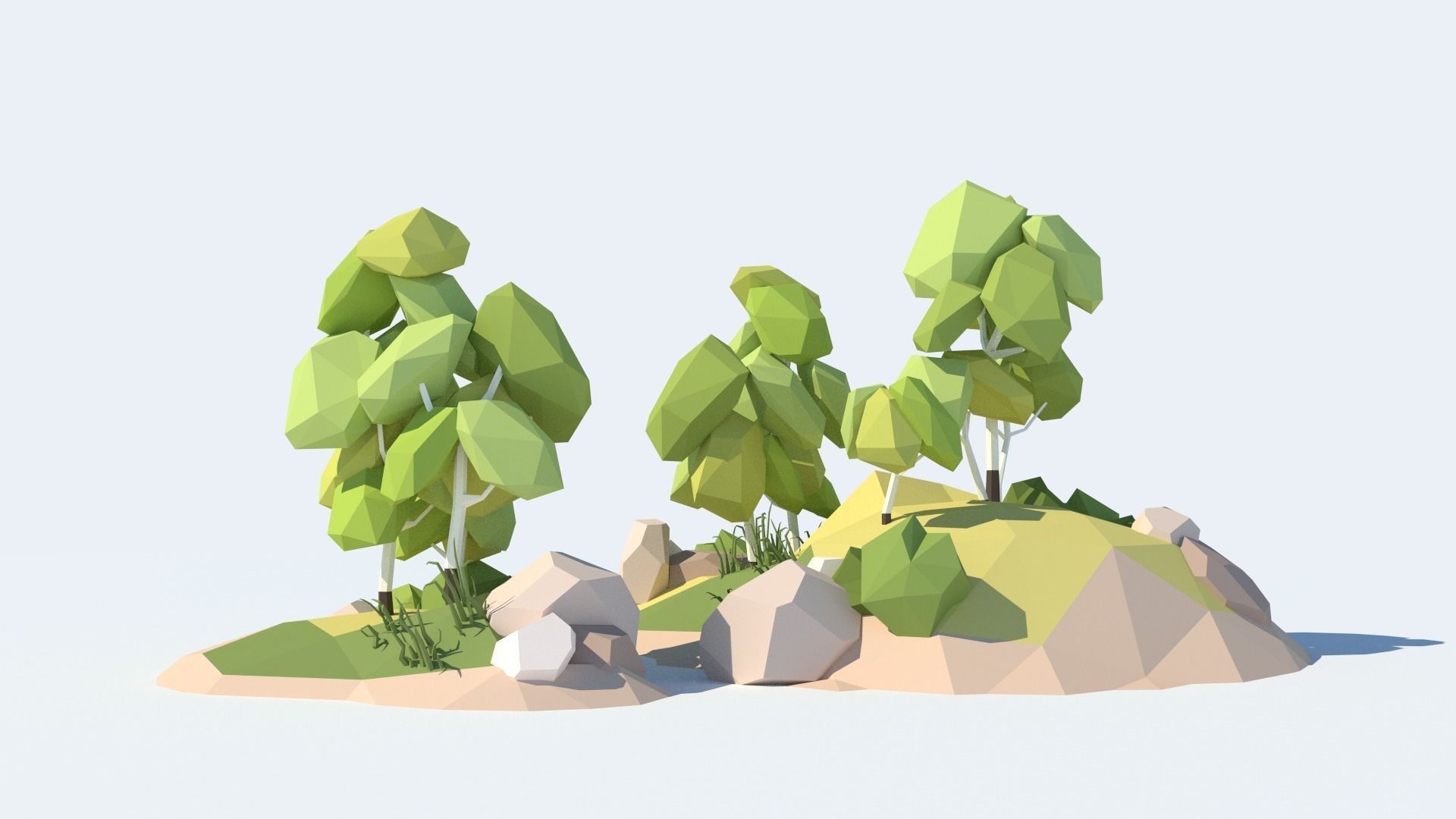 Low Poly Tree Pack Lowpoly 3D model Model 3D Download